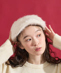 Fake Fur Newsboy Cap