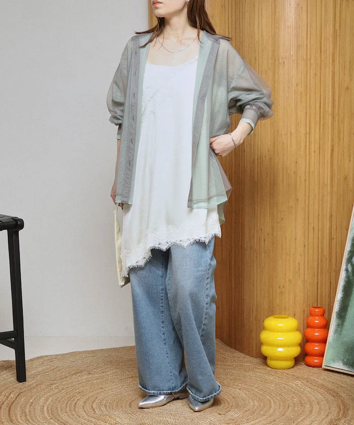 Lace Contrast Vintage Satin Camisole Top