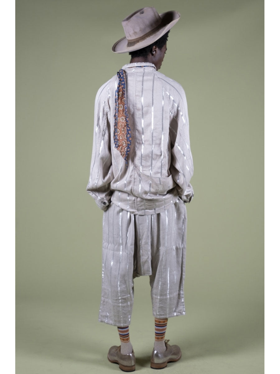 Linen Glitter Fleece Stripe Sarouel...