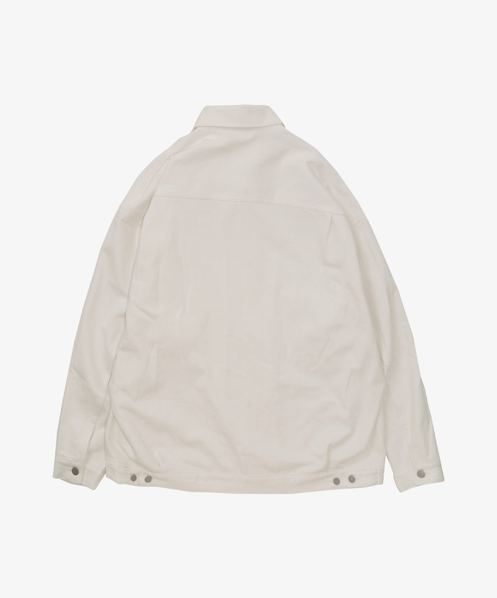 trucker jacket white denim one wash