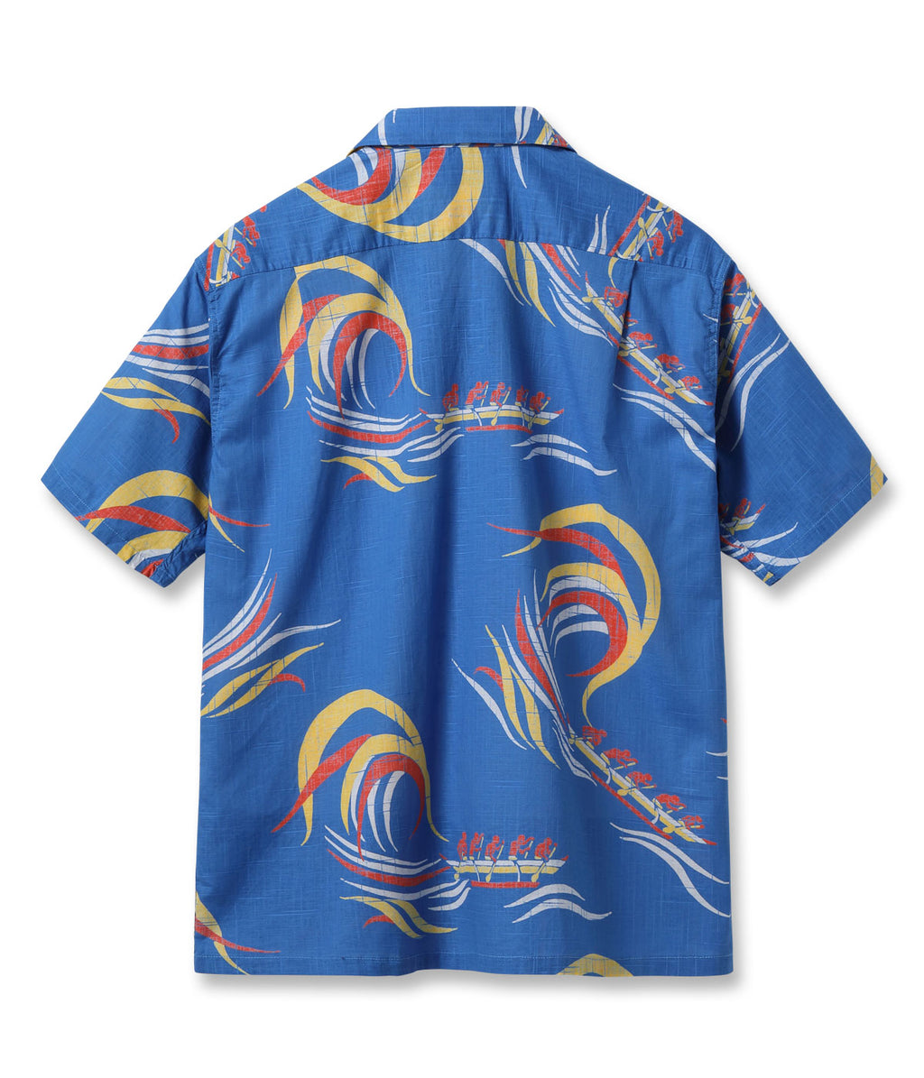 Cotton Linen Slubyarn Hawaiian Shirt “Hawaiian Paddle”