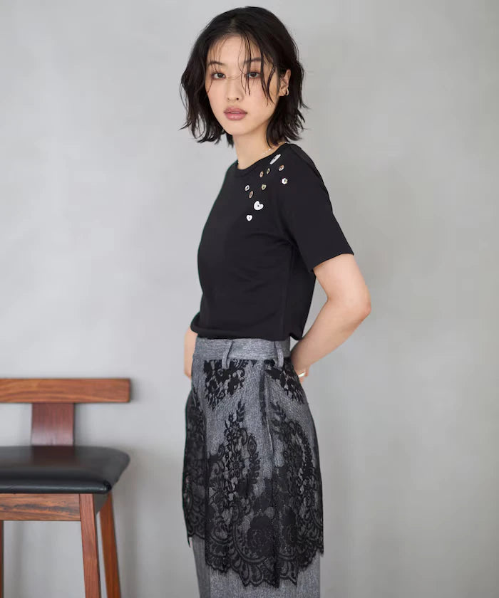 Many Button Cotton Modal Short Sleeve T-Shirt