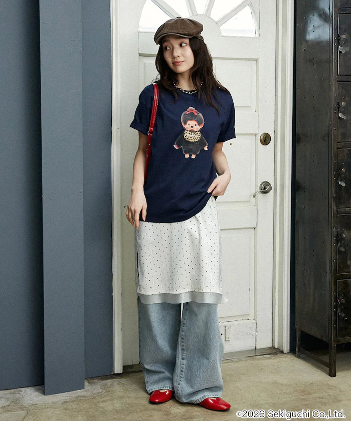 Monchhichi Mixed Material Docking T-Shirt Limited Edition