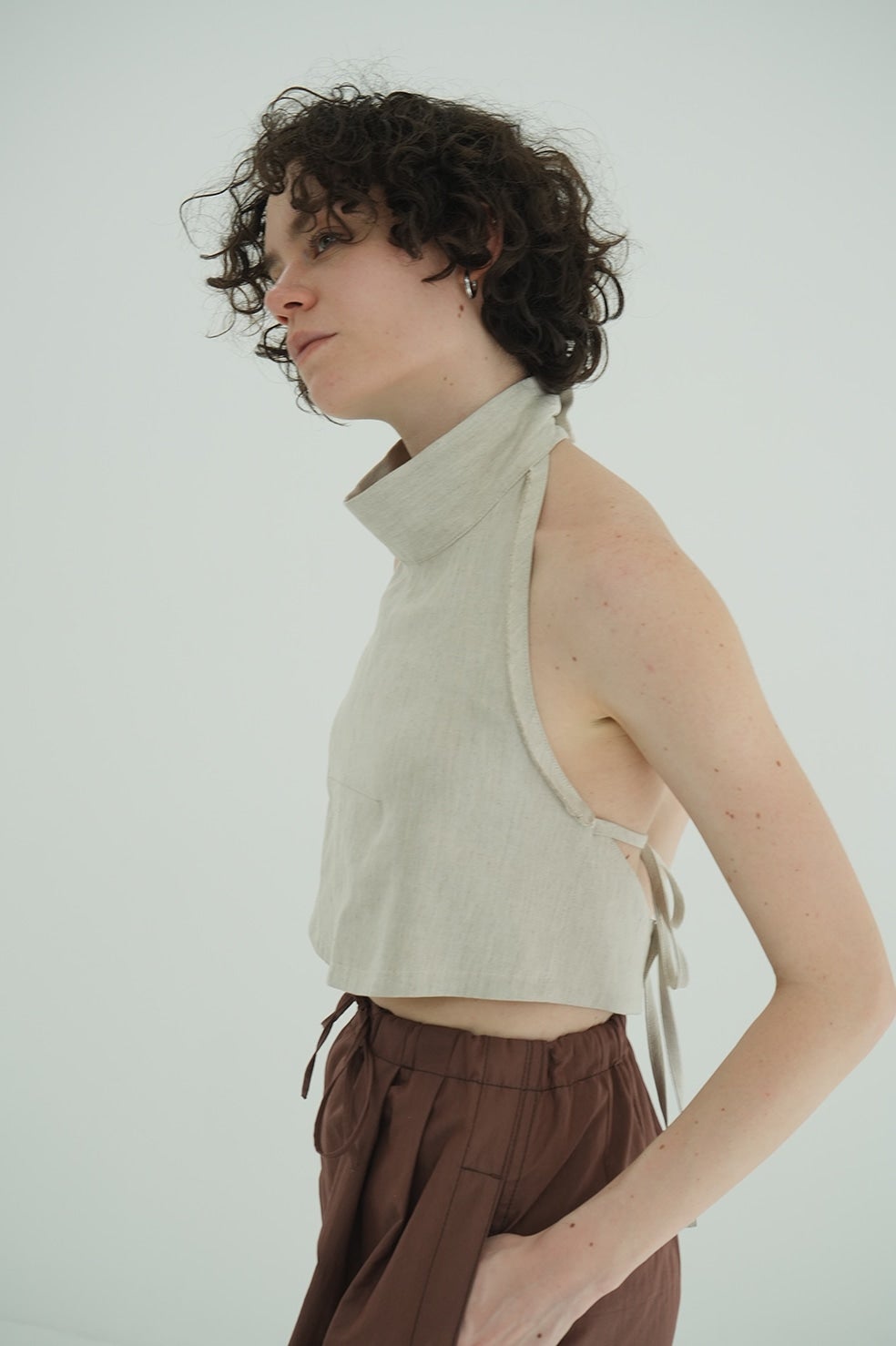 HALTER HIGH NECK CAMISOLE TOPS