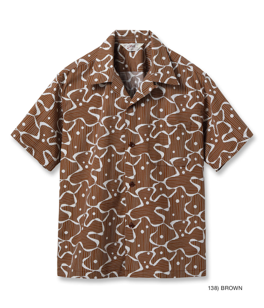 Typewriter Cotton Open Shirt "Water Surface"