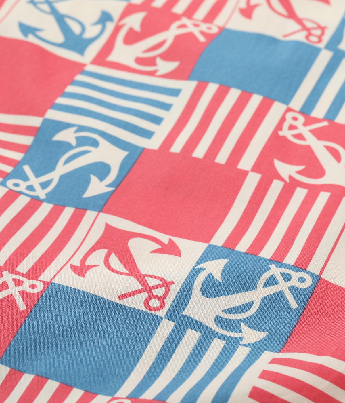 COTTON BROAD OPEN SHIRT “ANCHOR SQUARES”