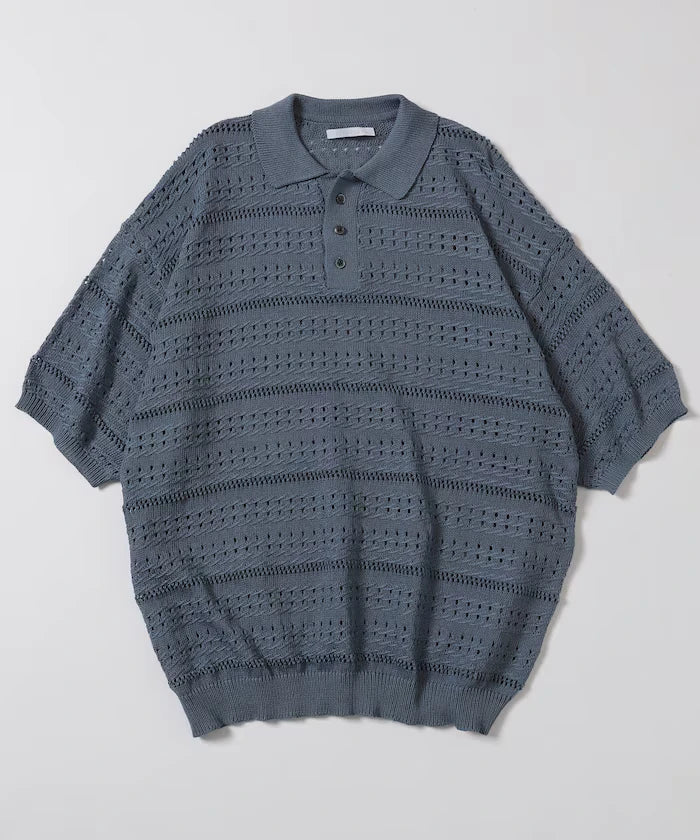 Big Silhouette Short Sleeve Knit Polo Shirt