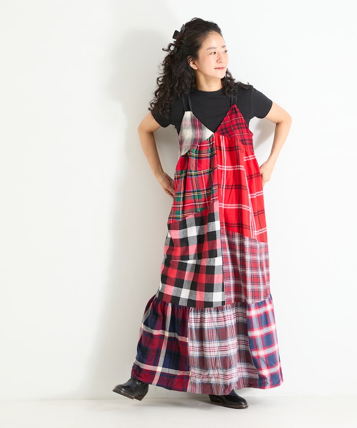 Vintage Remake Check Cami Dress