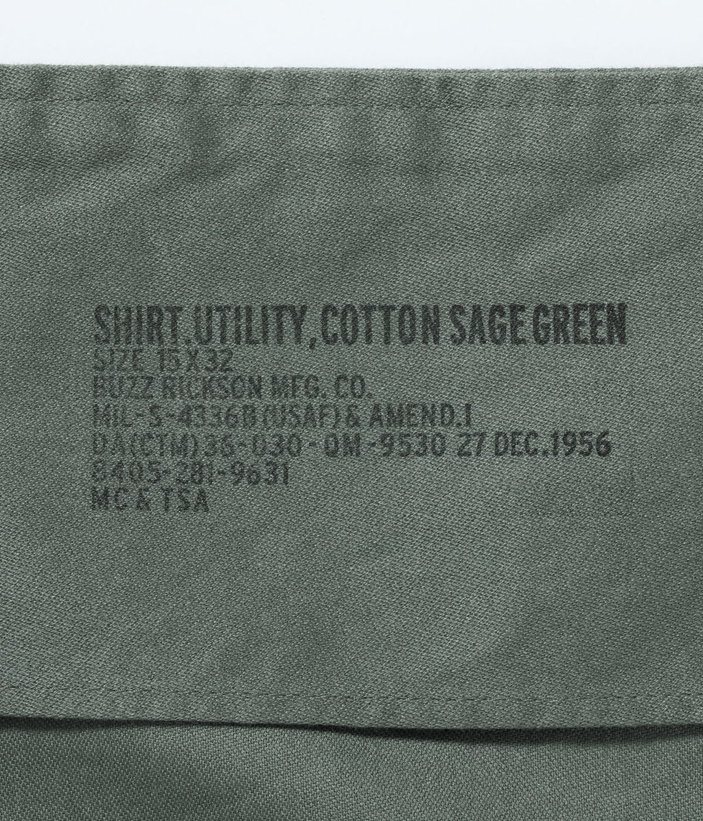 Utility Shirt, Cotton Sage Green