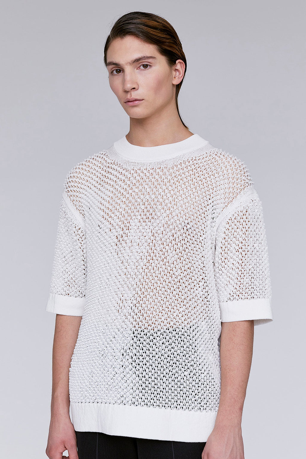 TC LATTICE SHORT SLEEVE TOP