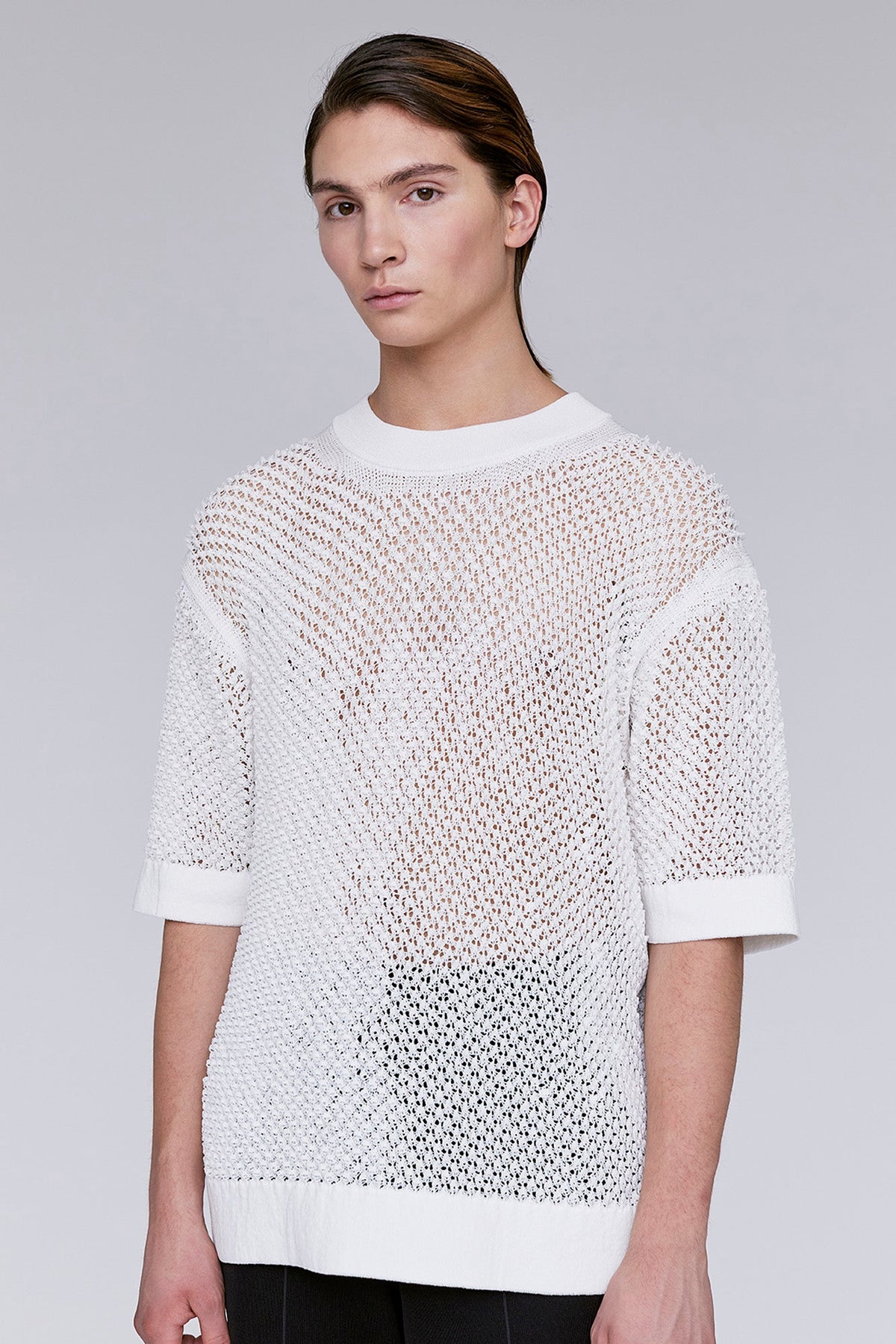TC LATTICE SHORT SLEEVE TOP