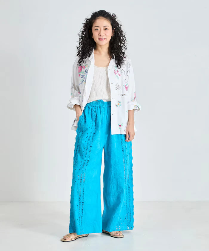 Cutwork Embroidered Easy Pants