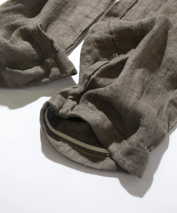 French Linen Tweed 1 Tuck Trousers