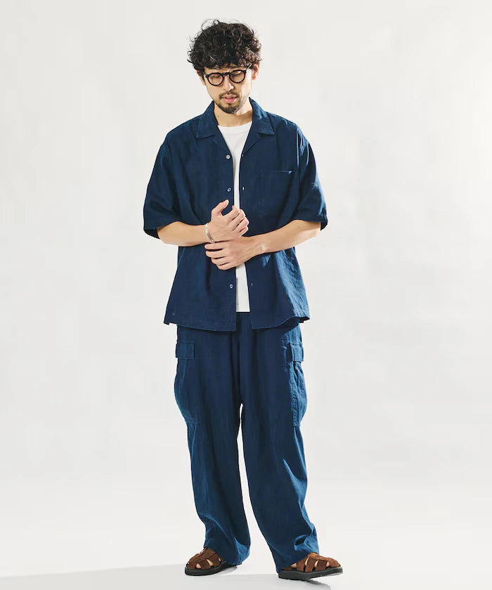 LINEN COTTON EASY CARGO PANTS 【Compatible with Set-Up】
