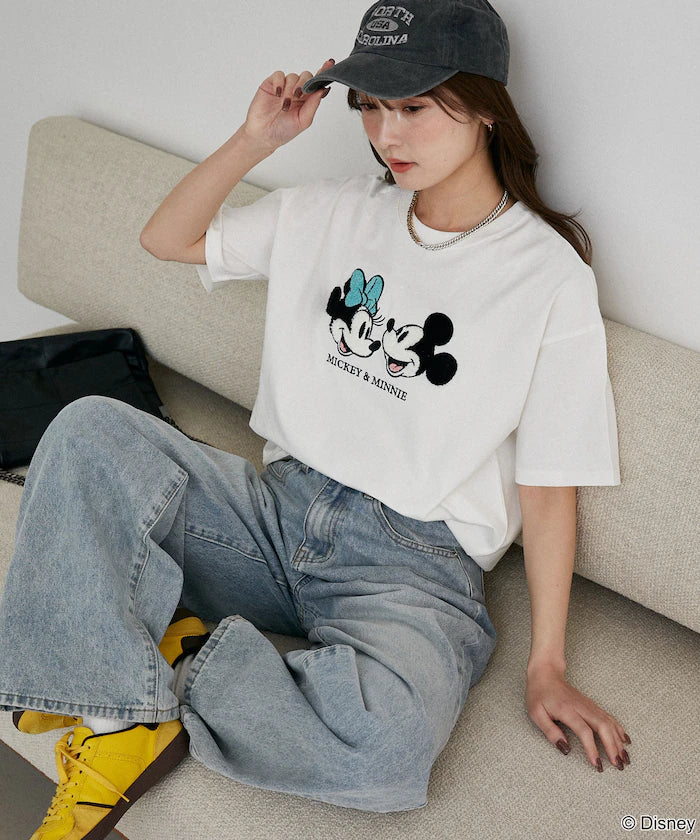 Mickey Mouse & Minnie Mouse/Mickey Mouse & Minnie Mouse/Sagara Embroidery T-Shirt Limited Edition