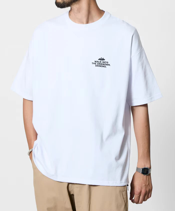 Arukuma X Yoguret X FREAK'S STORE Relax Fit Back Print Hem Code Crew Neck T-Shirt