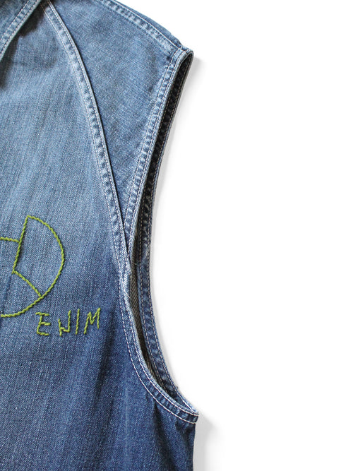 12oz Denim Sleeveless Gilet Coverall (Memory...