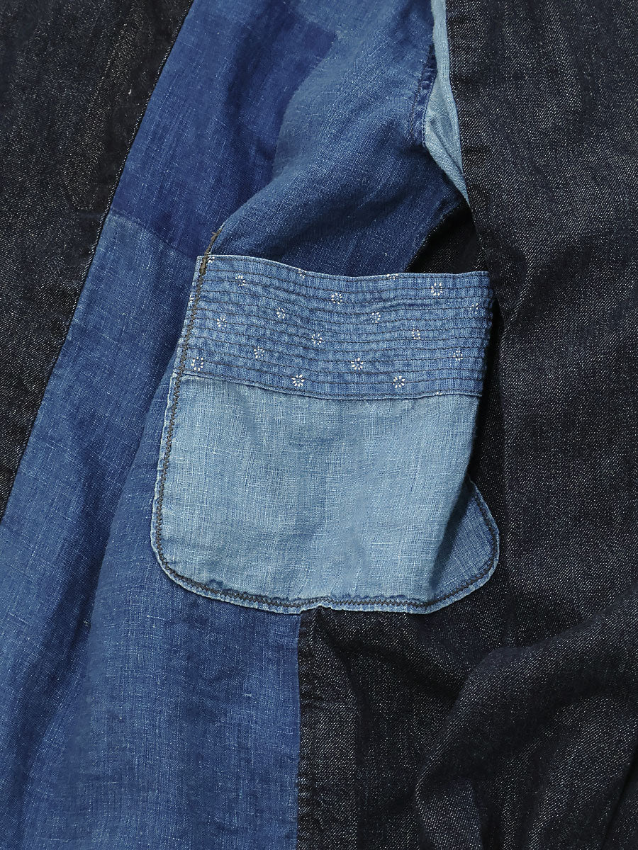 Cotton x Linen IDG Patchwork Band Collar Katman...