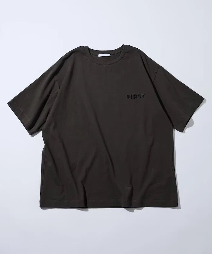 6 Ounce Front Logo Embroidered Crew Neck T-Shirt / One Point Design T-Shirt Left Chest Embroidery First Limited Edition