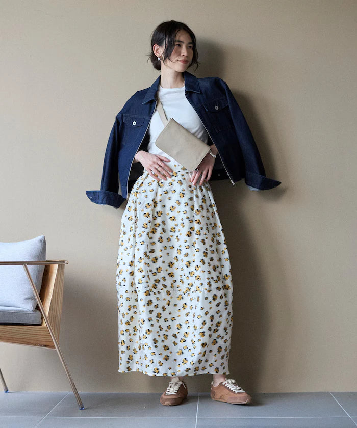 Flower Sheer Jacquard Cocoon Skirt