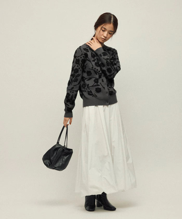 Flower Jacquard Knit Cardigan