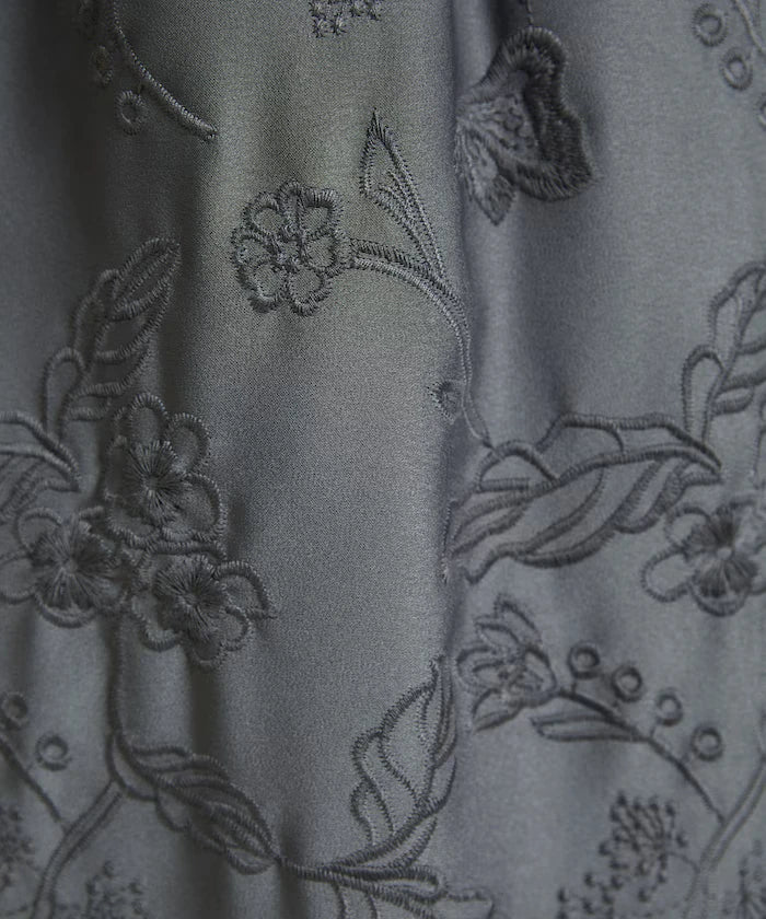 Flower Embroidery I-Line Easy Skirt