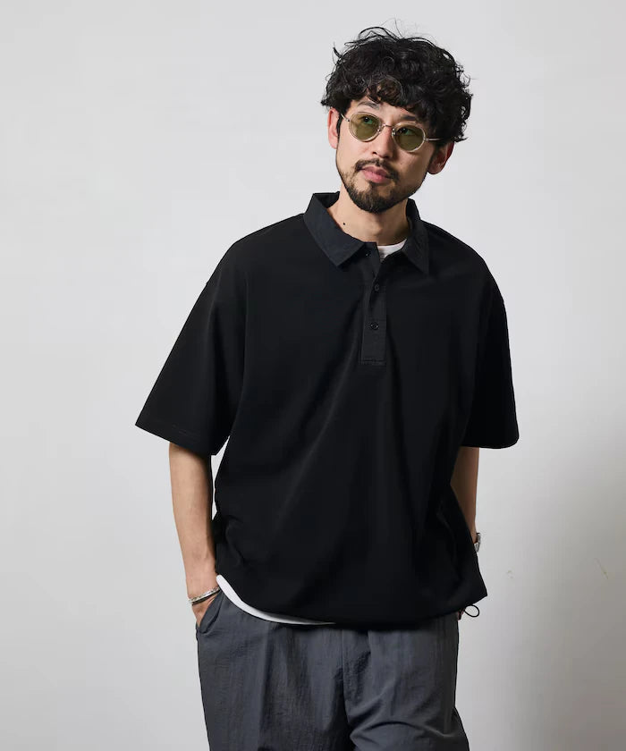 Big Silhouette Spindle Short Sleeve Tech Polo