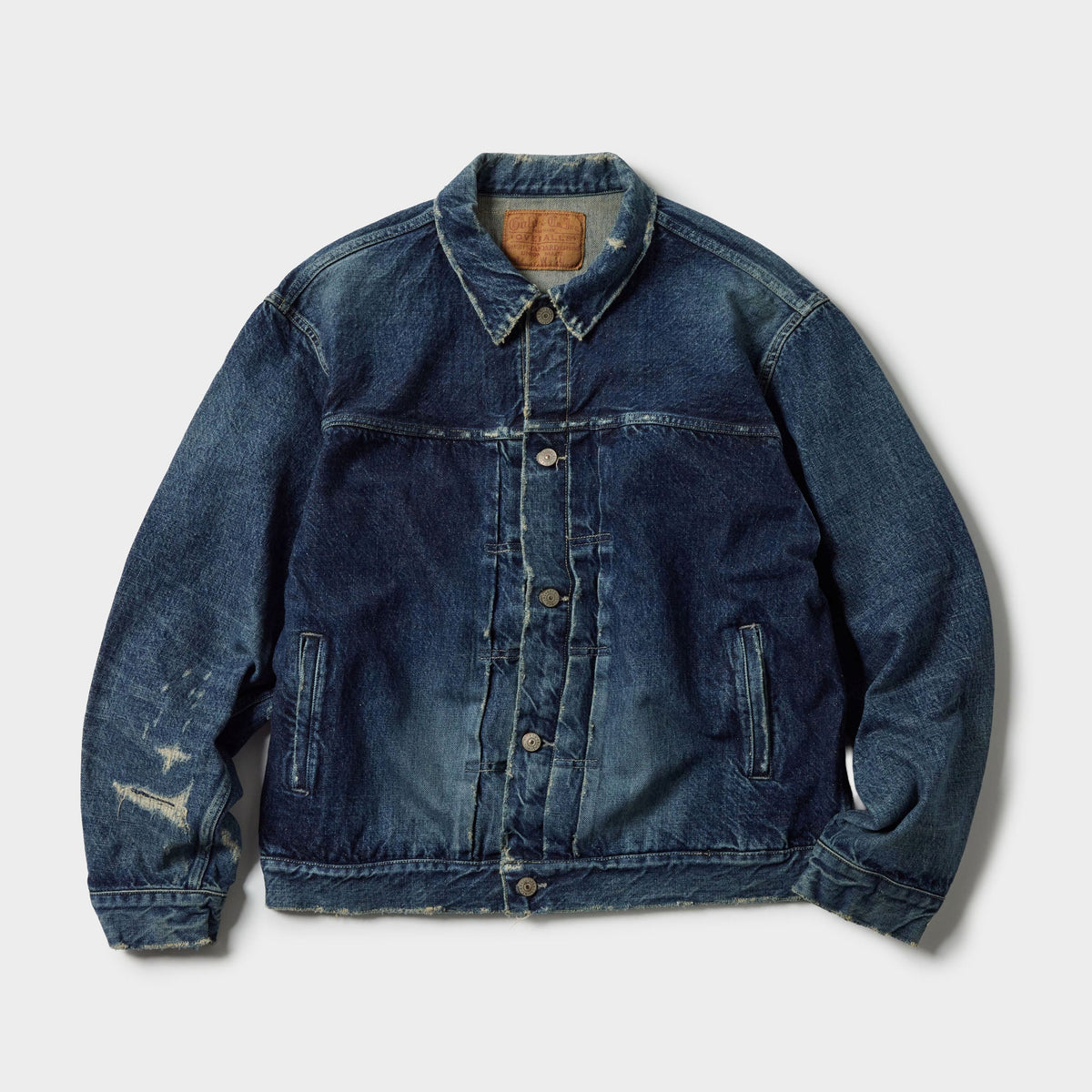 Recycled Waste Suvin Cotton Yarn 14oz. Denim Jacket Vintage Washed