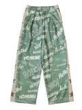 Smooth Jersey HOHOHO Pattern Baggy Track Pants