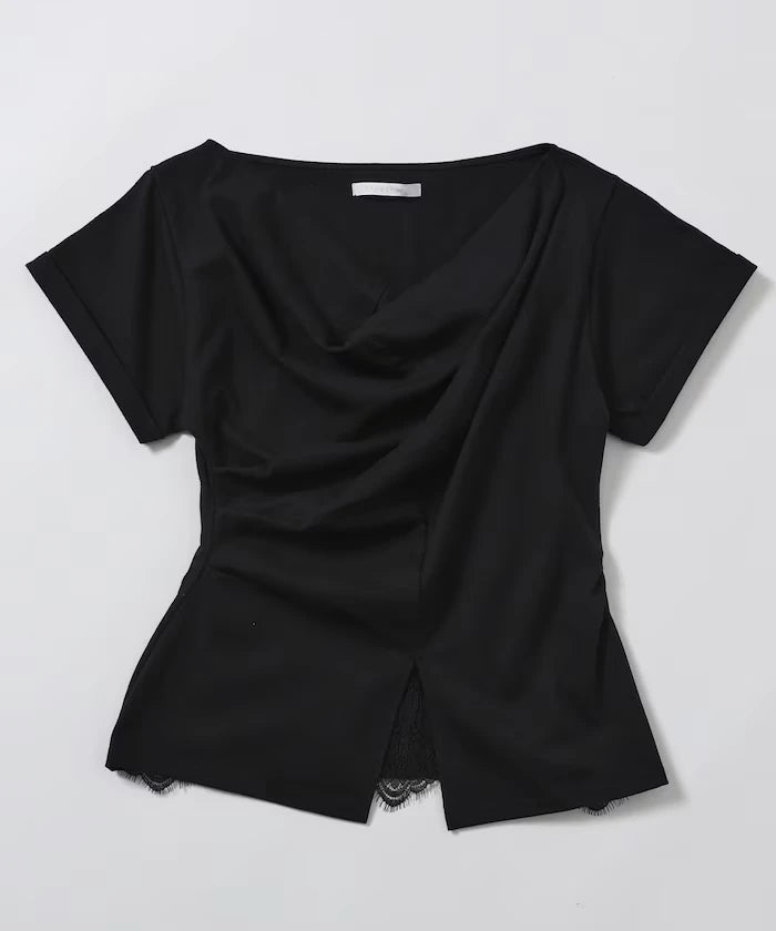 Lace Docking Draped Neck Top 【Limited Edition】