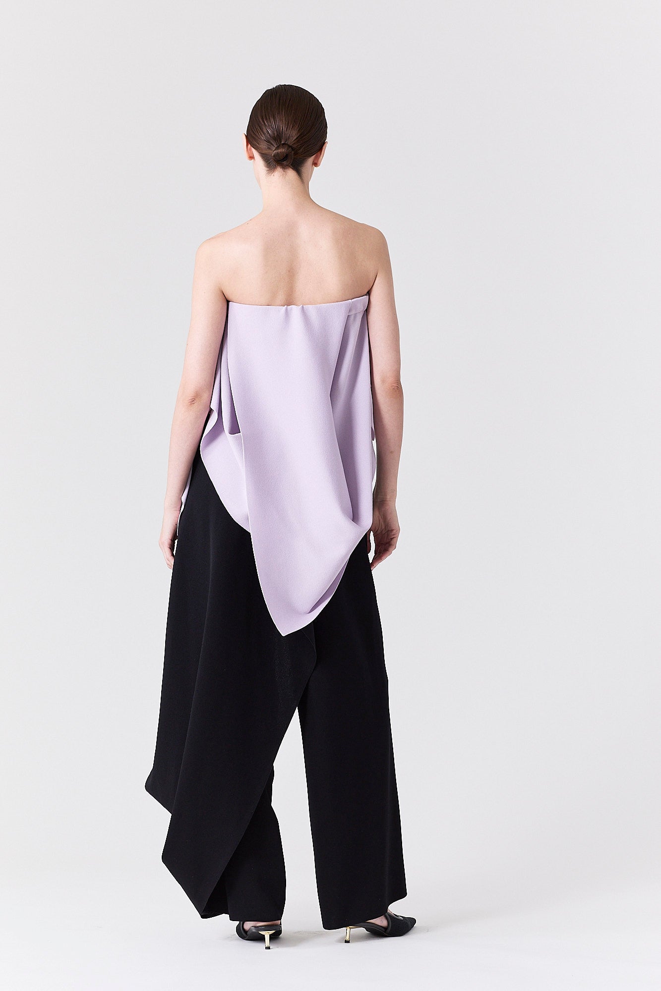 AC MILAN DRAPED STRAPLESS TOP