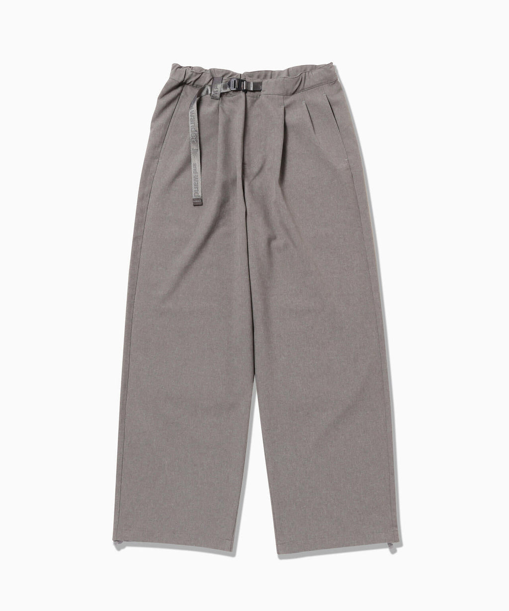 PE melange twill wide pants