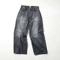 Recycled Waste Suvin Cotton Yarn 11.5oz. Denim 5Pocket Baggy Pants Vintage Washed
