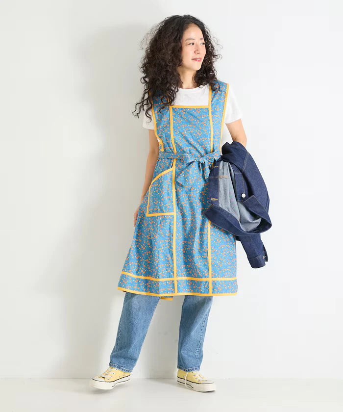 Floral Pattern Apron Style Dress