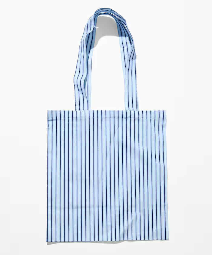 Stripe Print Canvas Tote Bag