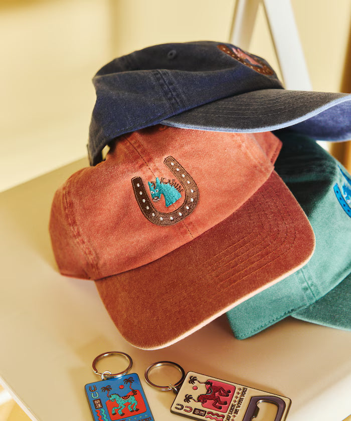 TOYAMEG Kaiun Horse Cap One Point Pigment Embroidery Cap