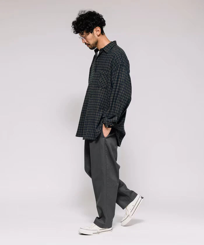 Wide Silhouette Drawstring Chino Pants / Tapered Silhouette Easy Chino Pants