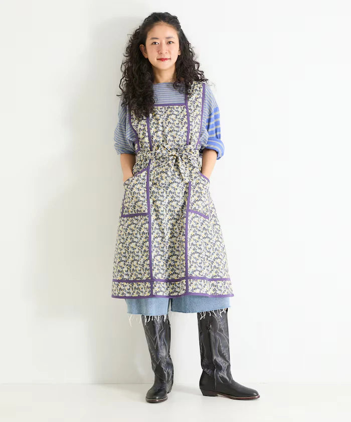 Floral Pattern Apron Style Dress