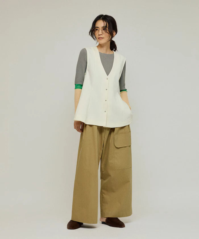 Peplum Silhouette V-Neck Gilet / Vest