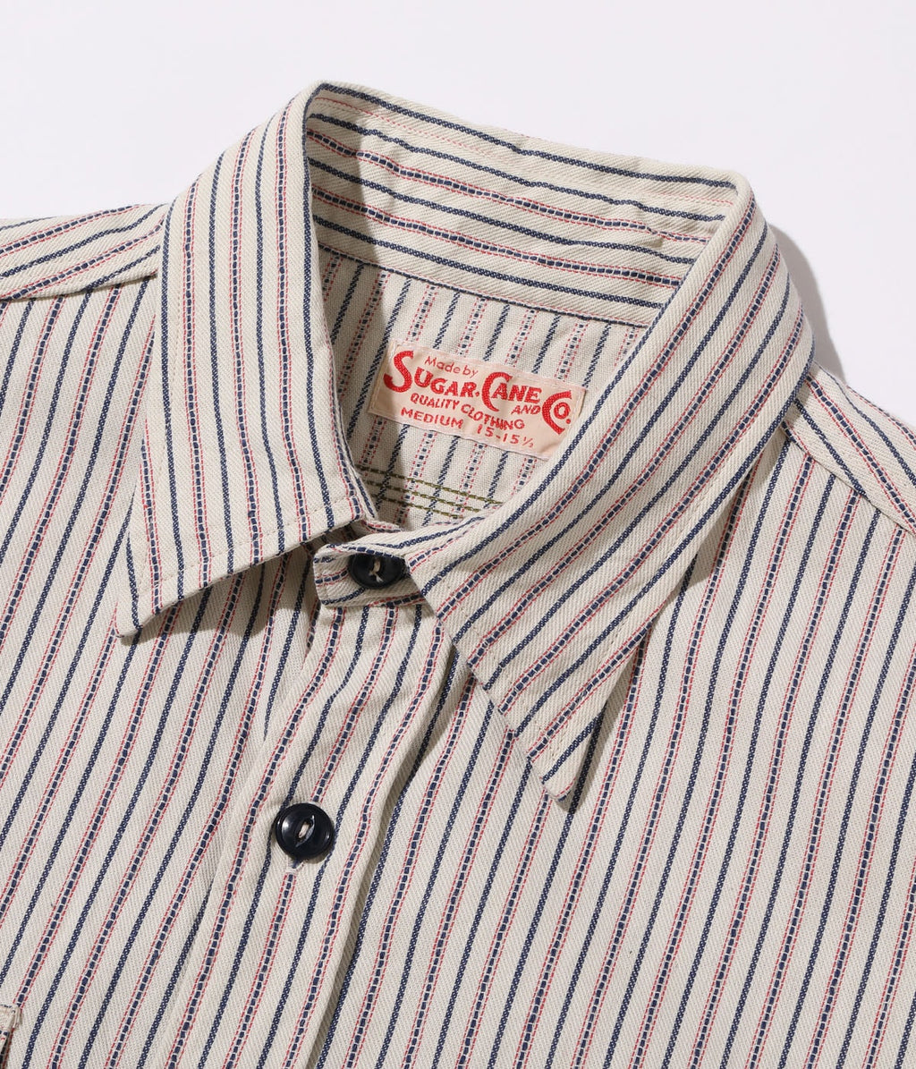 Dobby Stripe Work Shirt (Short Sleeve)