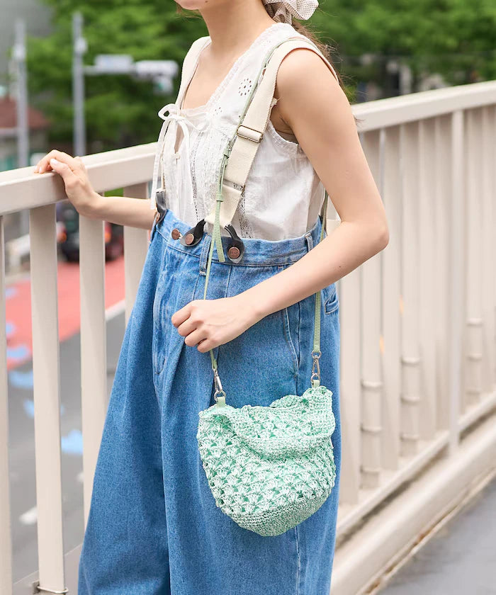 Lurex Yarn Hand Knitted 2WAY Bag