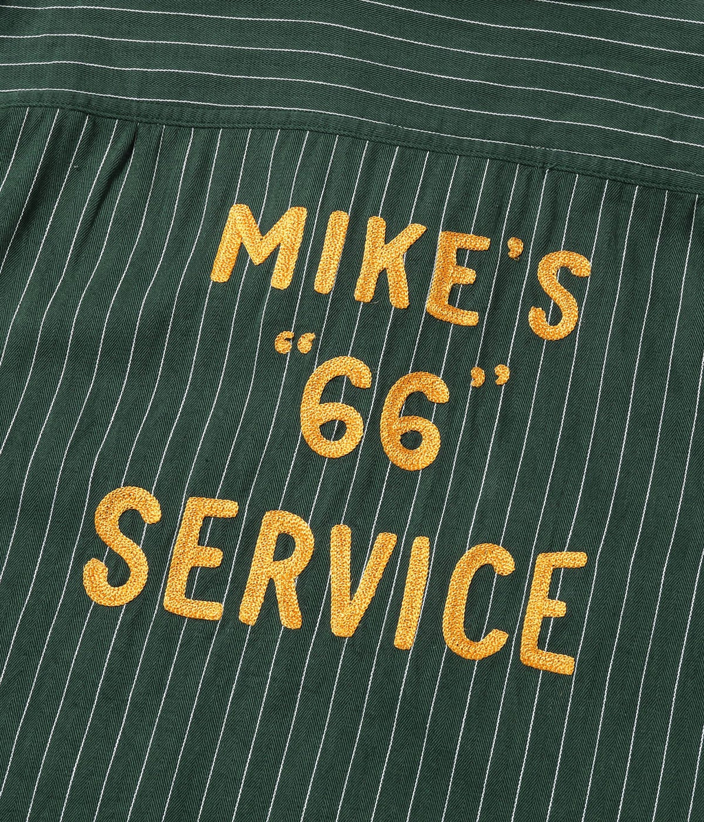 COKE STRIPE WORK SHIRT with CHAIN EMBROIDERED