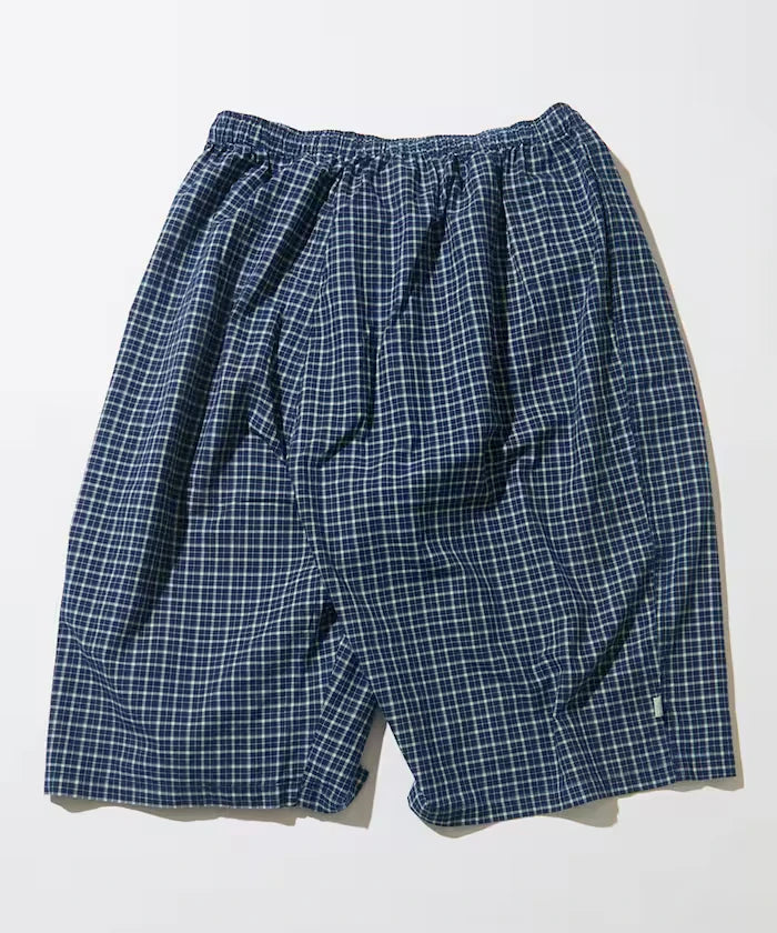 Indigo Madras Check Cropped Easy Pant
