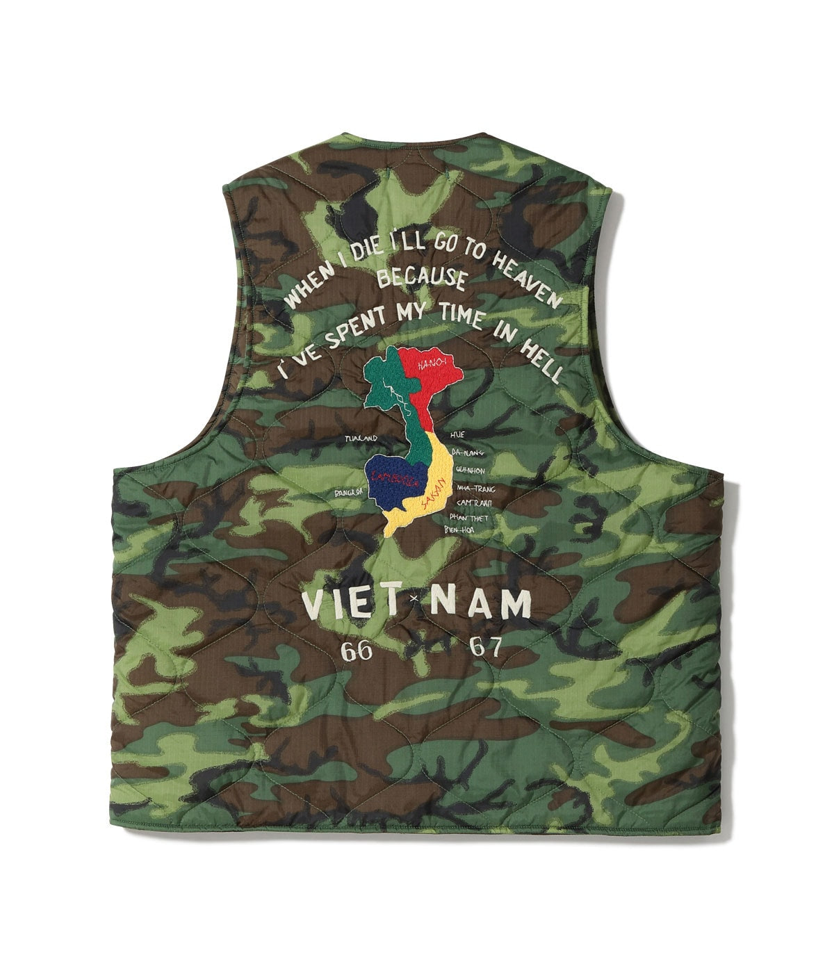 Mid 1960s Style Vietnam Liner Vest “VIETNAM MAP”