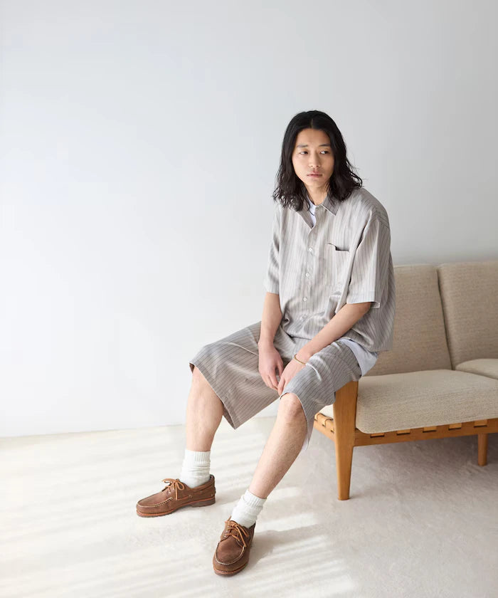 Stripe Easy Wide Shorts / Compatible with Setup