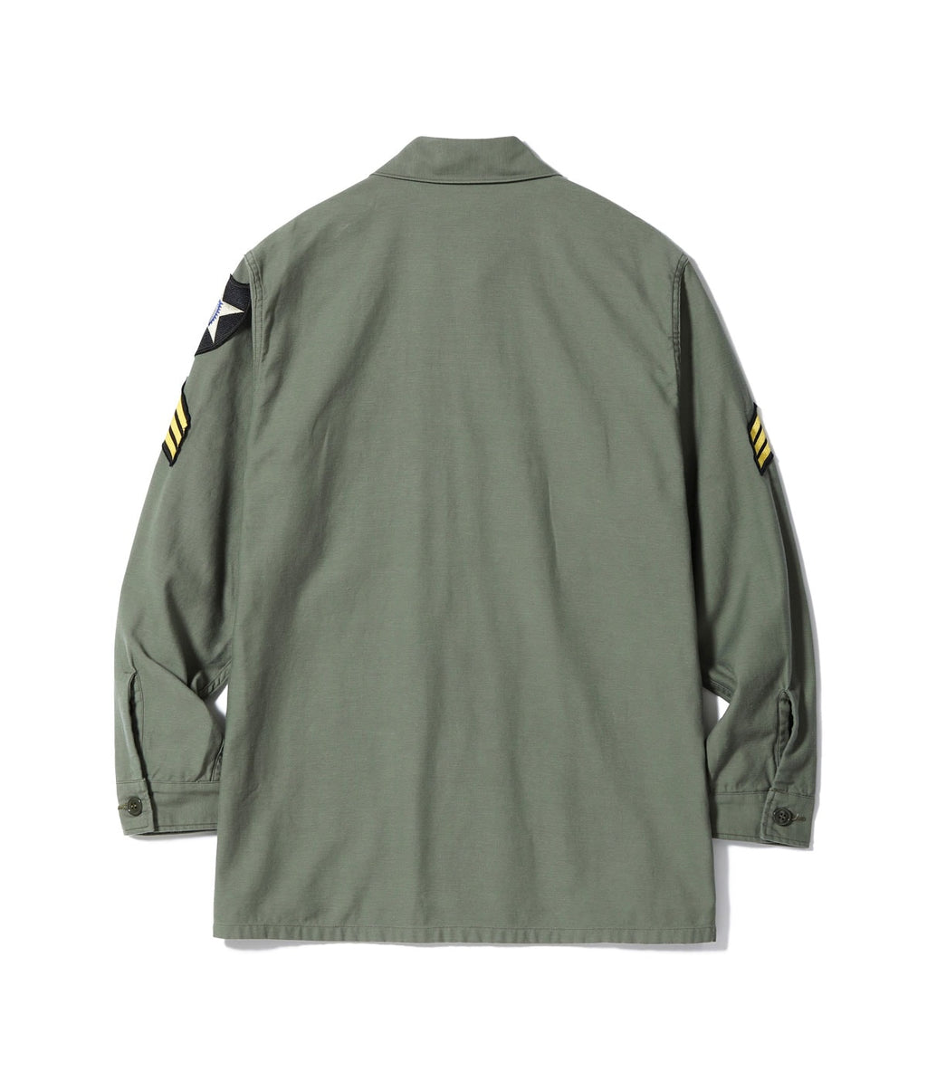 Shirt Man's Cotton Sateen Olive Green Shade107 "Demilitarized Zone"