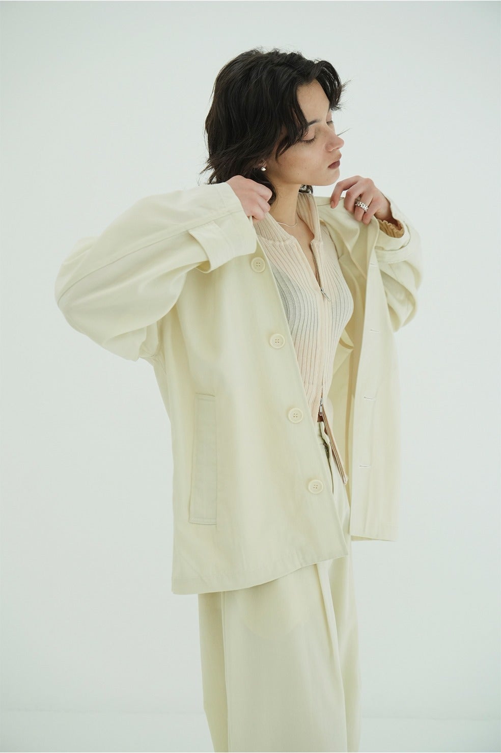 WOOL NYLON SINGLE JACKET