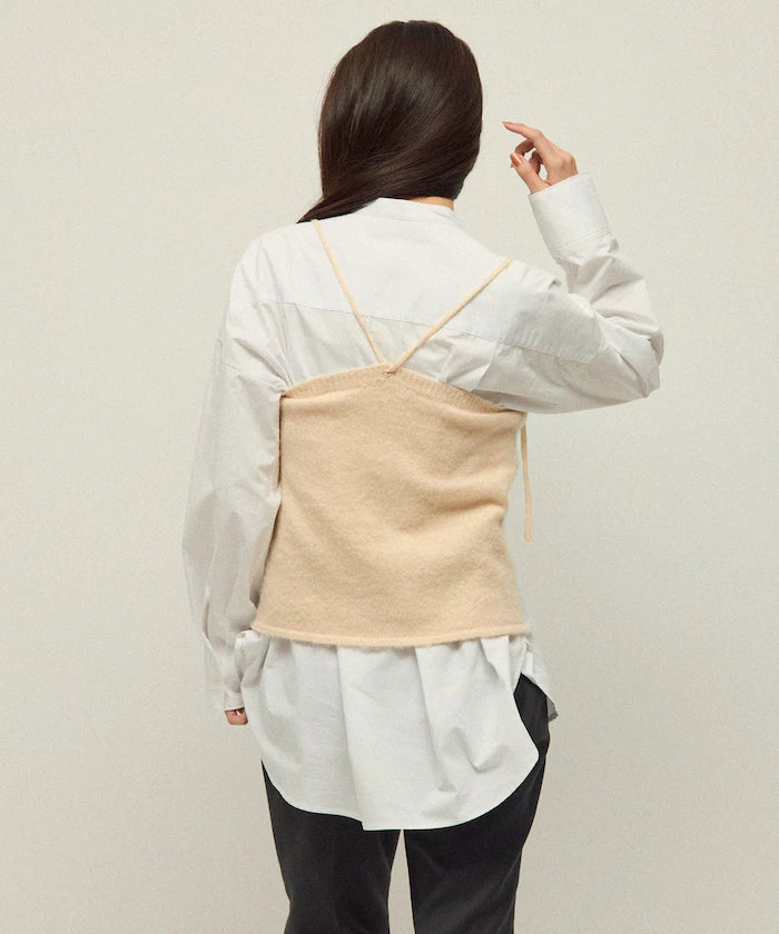 Alpaca Blend Bicolor Knit Vest