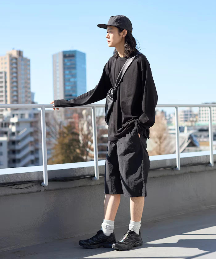 Nylon Sleek Water Length Baggy Shorts