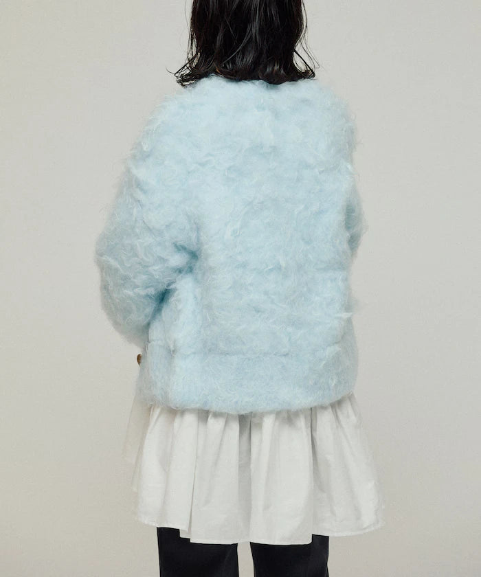 Variation Button Shaggy Knit Cardigan